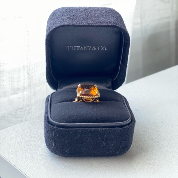 COPY - Tiffany & Co. 18k Yellow Gold Citrine & Diamond Cocktail Ring, Size 6 - Picture 1 of 4